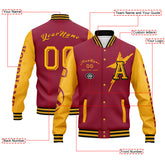 Custom Red Yellow Arizona Jacket Bomber Full-Snap Varsity Letterman Personalized Jacket FZ005SX-D020290-1